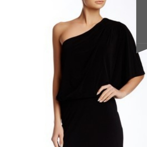 Jessica Simpson Dresses Black One Shoulder Draped Dress Poshmark